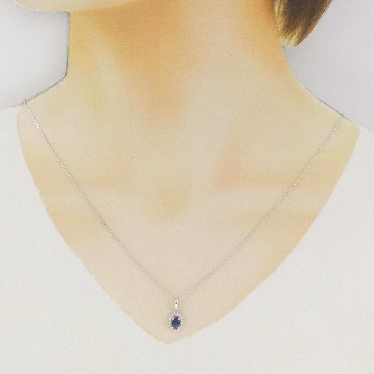 K18WG サファイヤ ネックレス 0.45CT