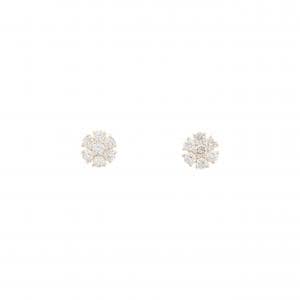 【リメイク】K10YG フラワー ダイヤモンド ピアス 0.30CT