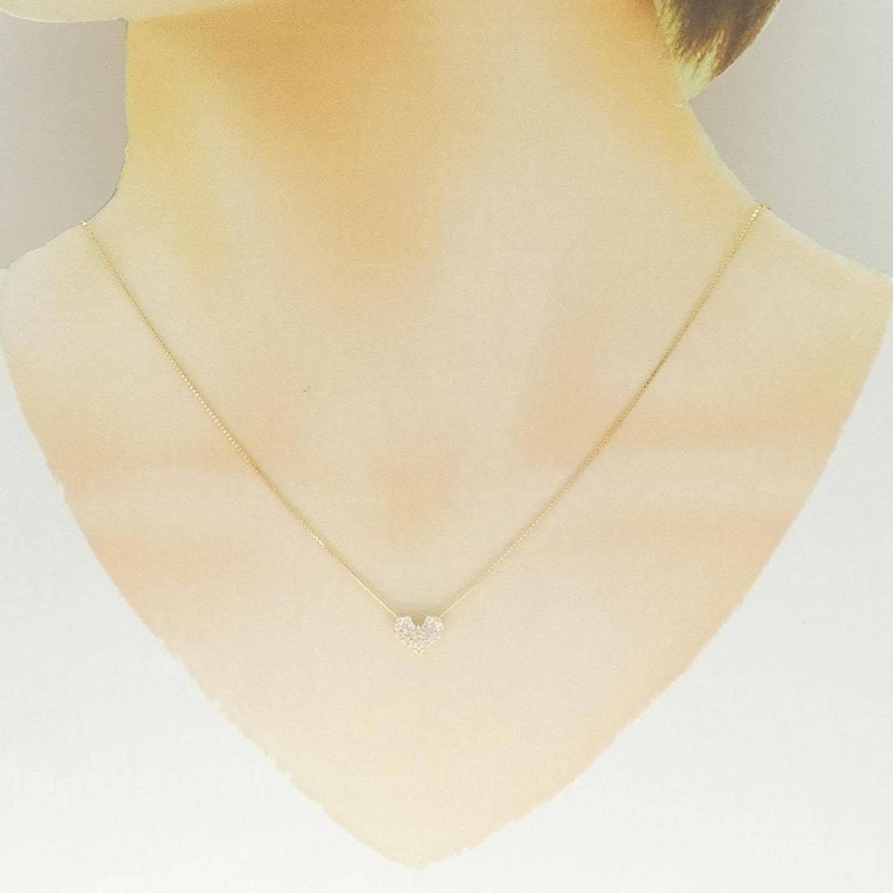 K18YG ハート ダイヤモンド ネックレス 0.25CT