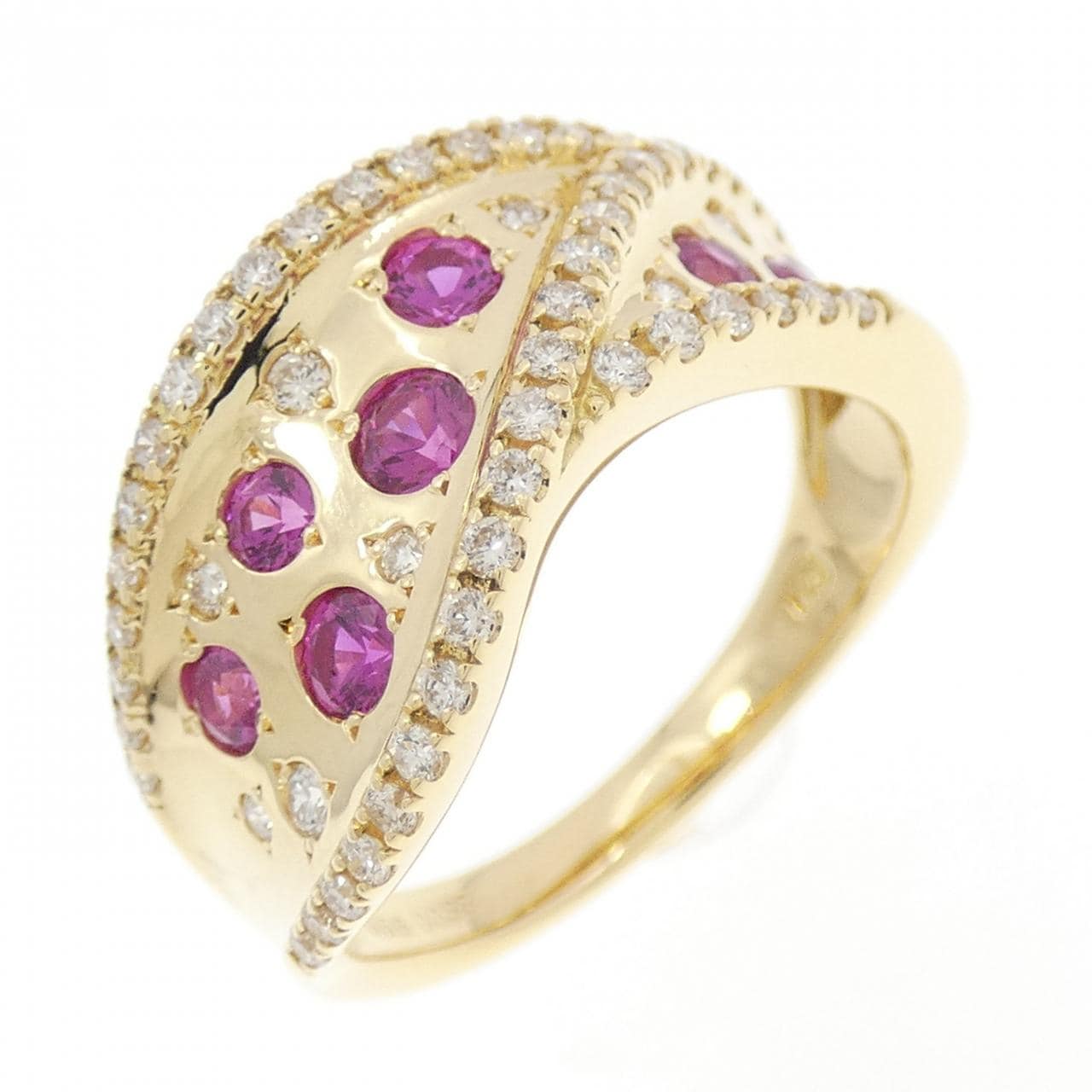 K18YG ルビー リング 0.56CT