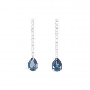 K18WG ブルートパーズ ピアス 2.50CT