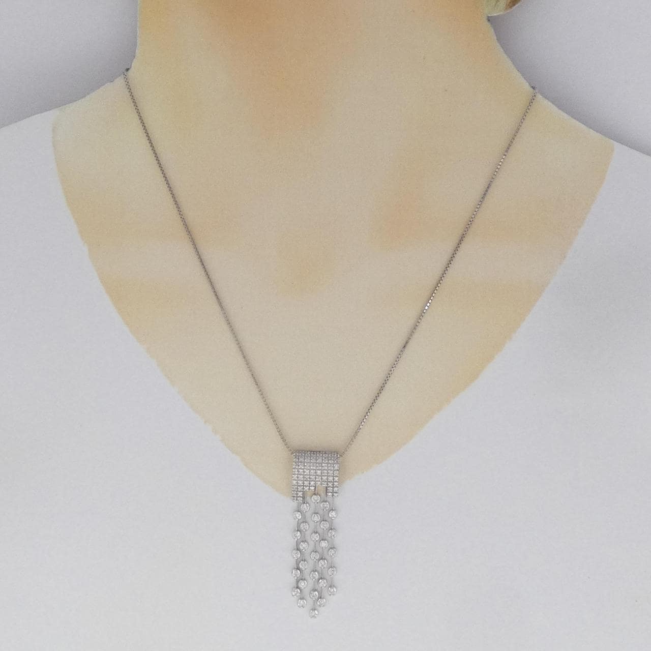 K18WG ダイヤモンド ネックレス 1.15CT
