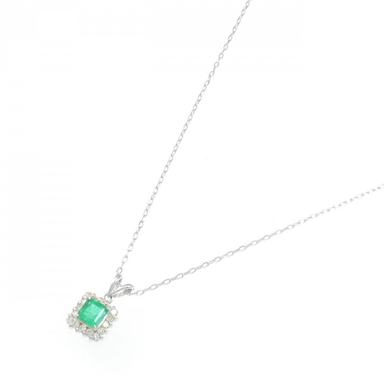 K18WG エメラルド ネックレス 0.45CT