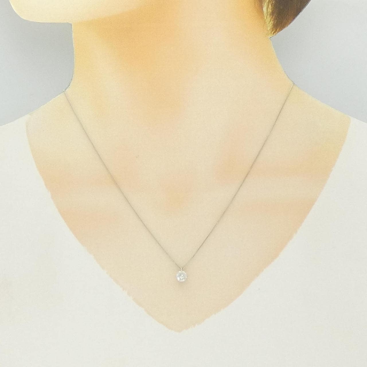 PT950/PT850 ソリティア ダイヤモンド ネックレス 0.5CT