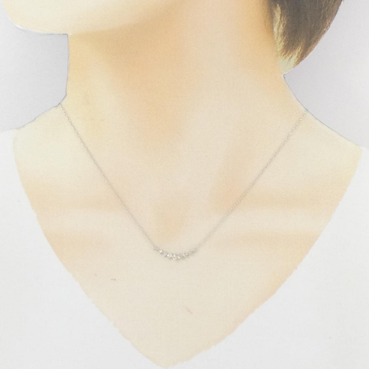 K18WG ダイヤモンド ネックレス 0.16CT