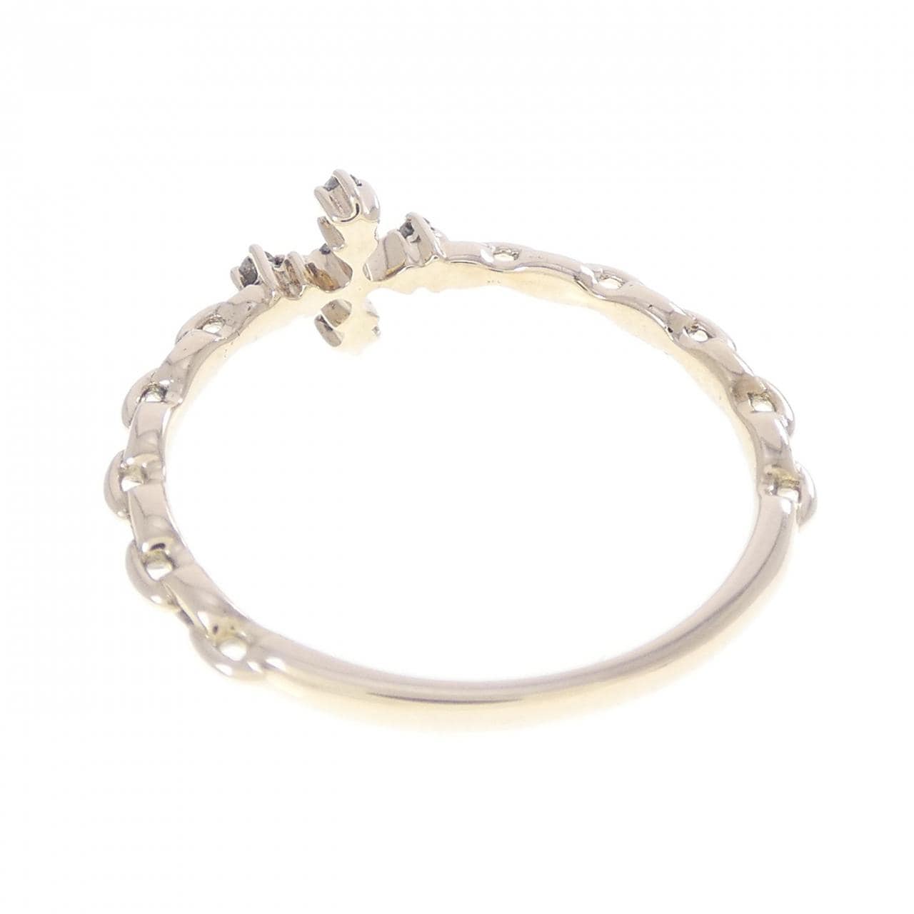 K10YG クロス ダイヤモンド リング 0.03CT