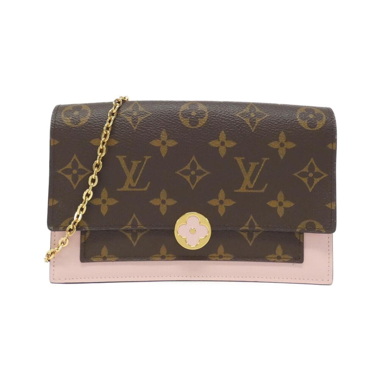 LOUIS VUITTON Monogram Portefeuille Flor 链条 M67405 链条钱包