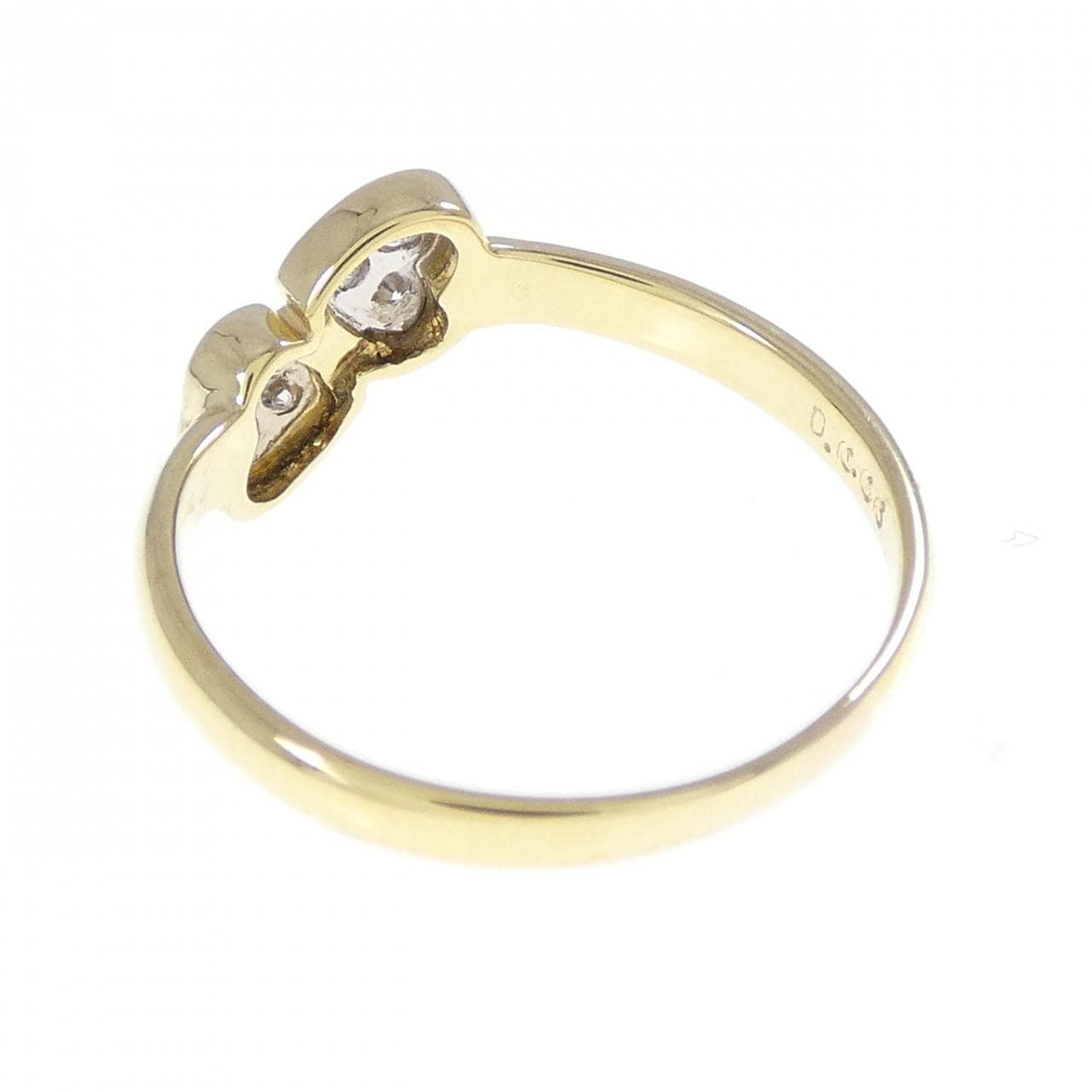 K18YG/K18WG ハート ダイヤモンド リング 0.06CT
