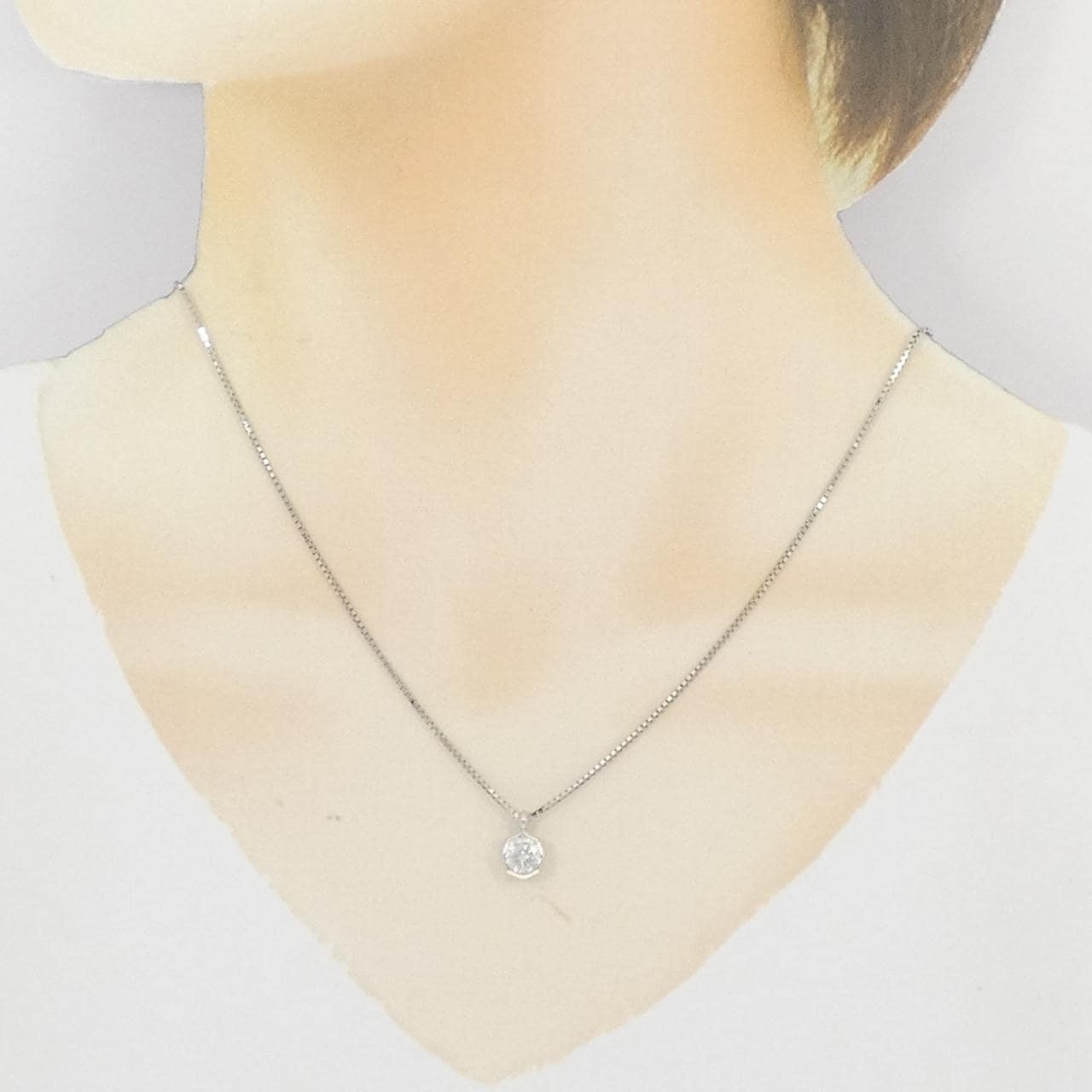 PT900/PT850 ソリティア ダイヤモンド ネックレス 0.627CT