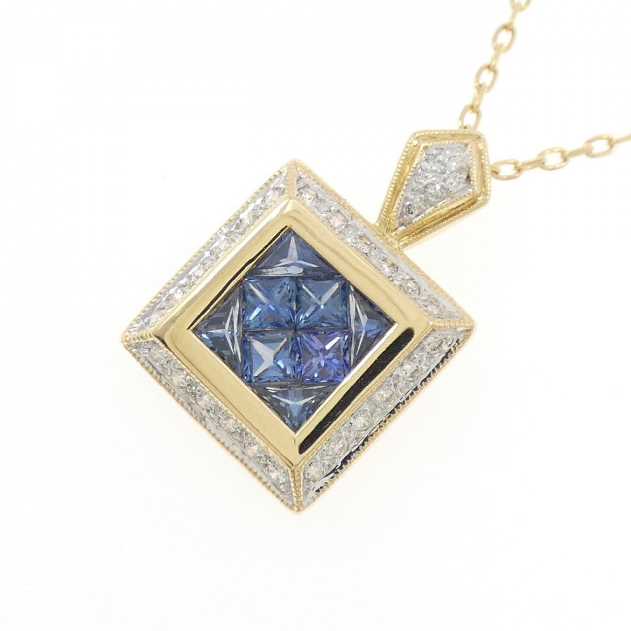 18KYG/K18YG サファイヤ ネックレス