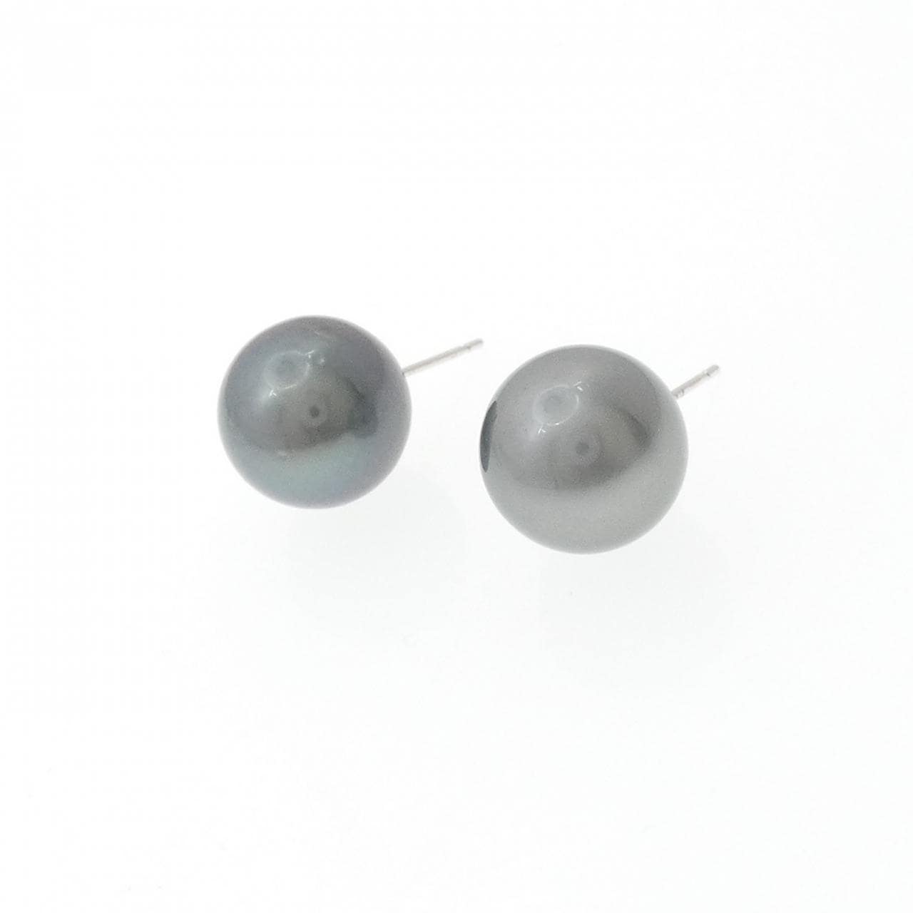 K14WG 黒蝶パール ピアス 11.2mm