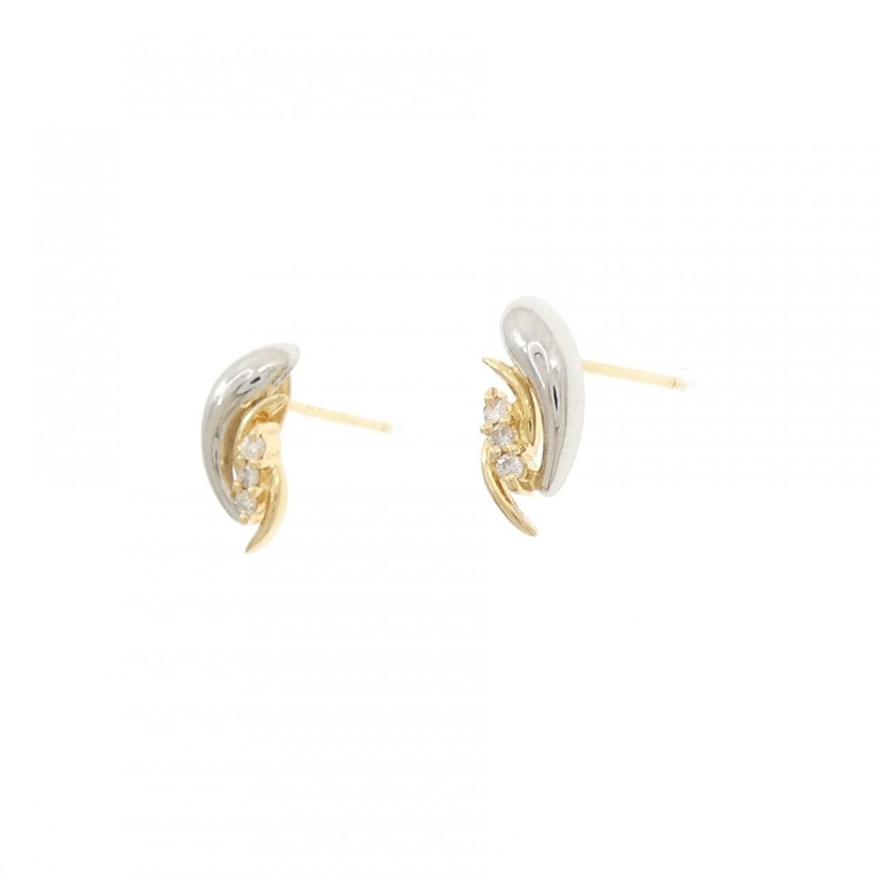 PT900/K18YG ダイヤモンド ピアス 0.06CT