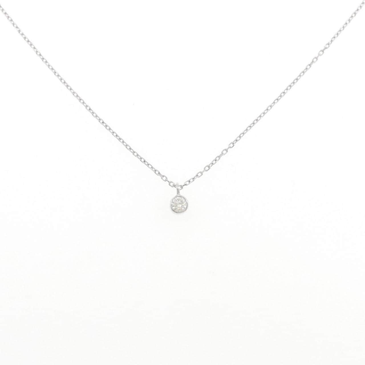K18WG ソリティア ダイヤモンド ネックレス 0.10CT