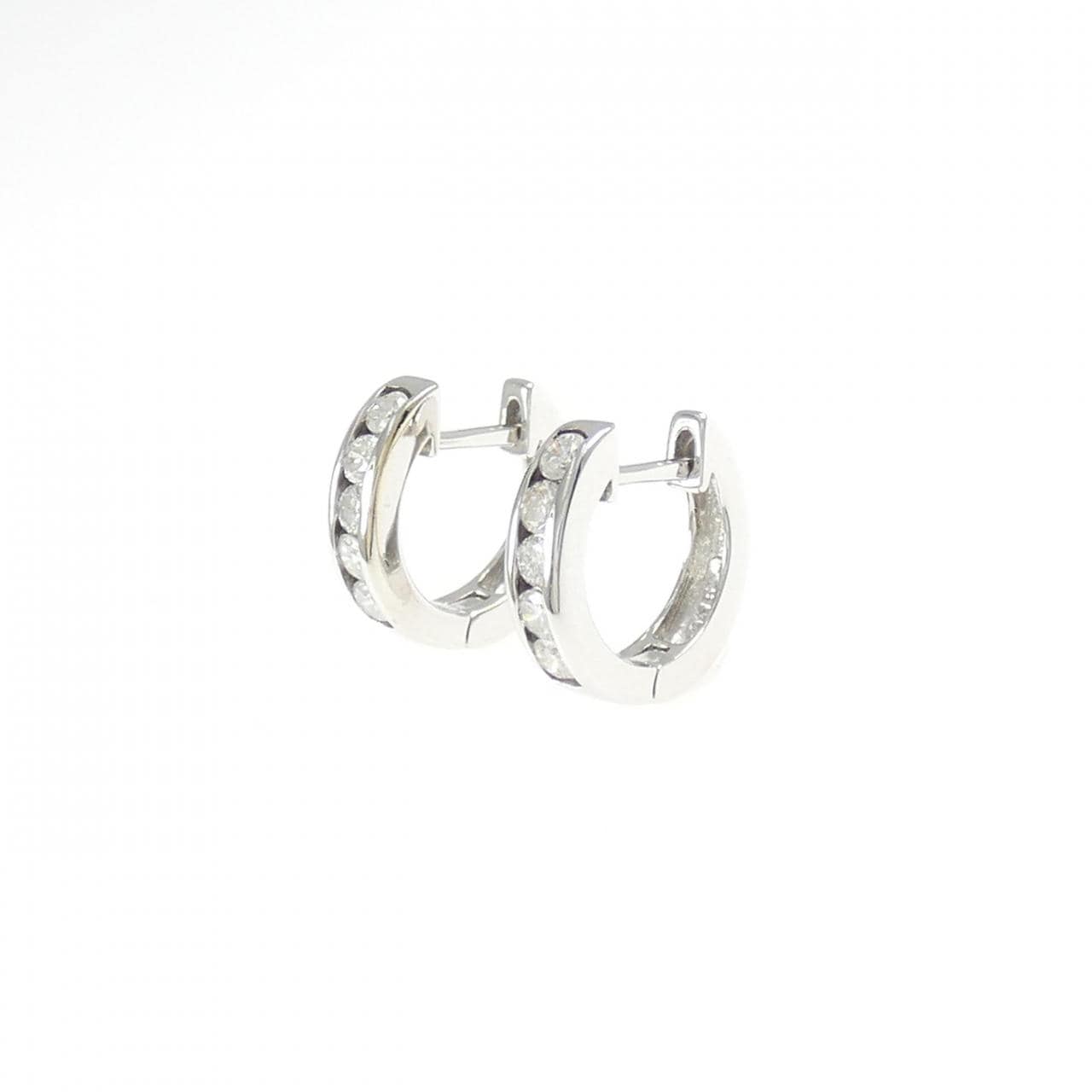 K18WG ダイヤモンド フープ ピアス 0.30CT