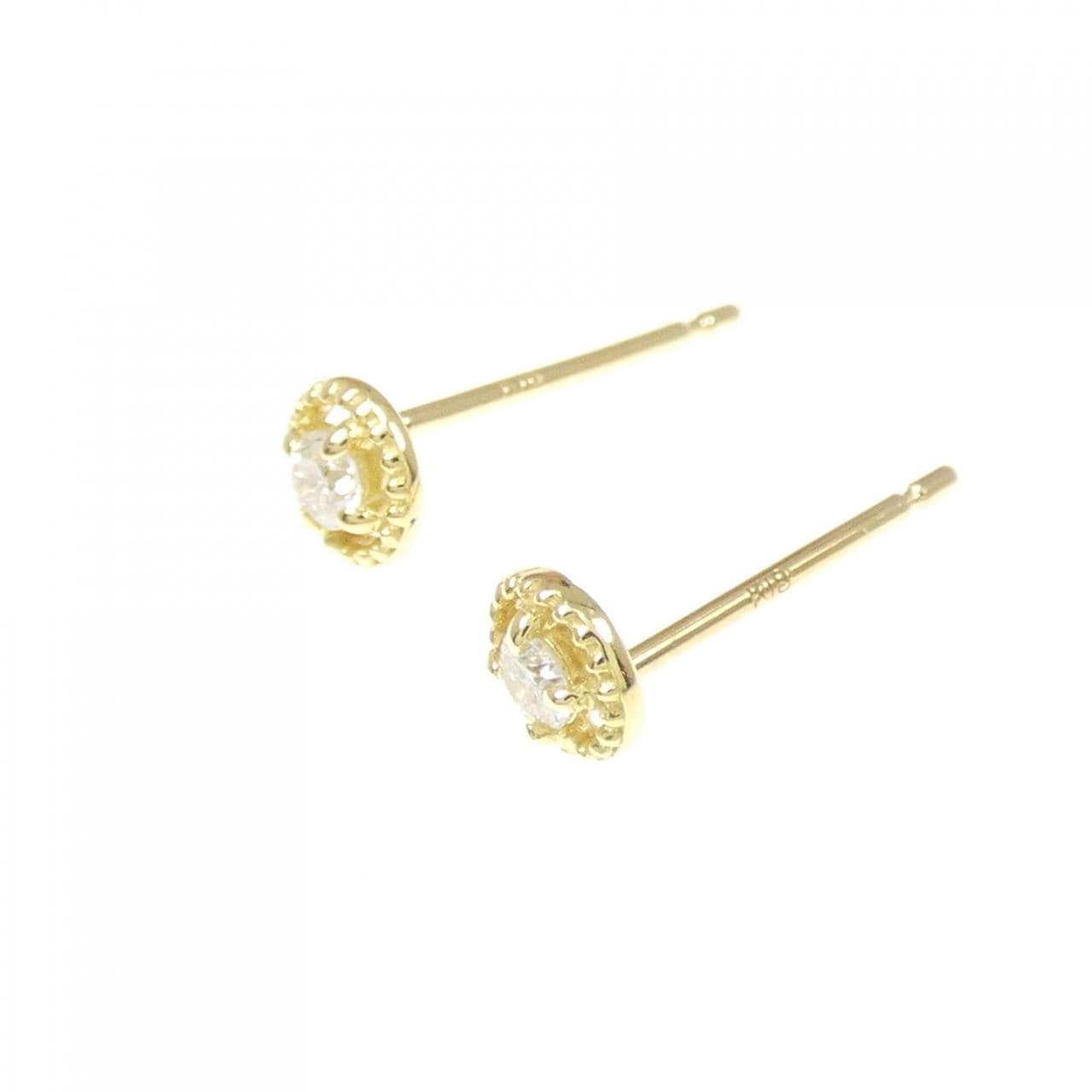 K18YG钻石耳环 0.08CT