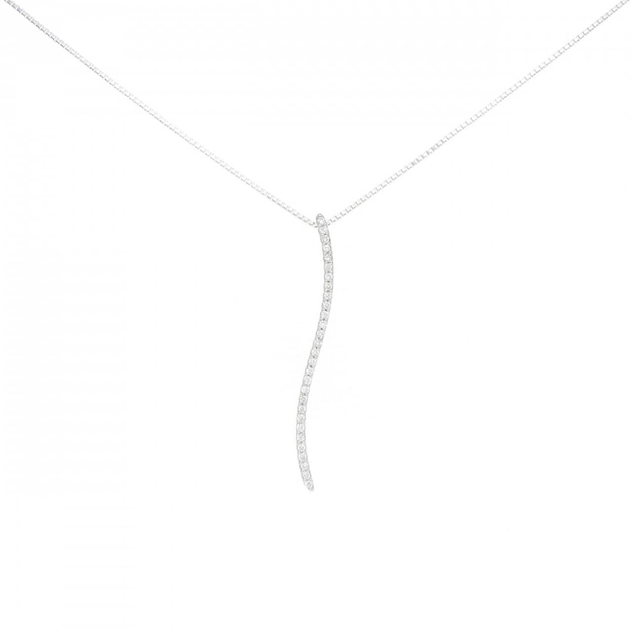 K18WG ダイヤモンド ネックレス 0.14CT