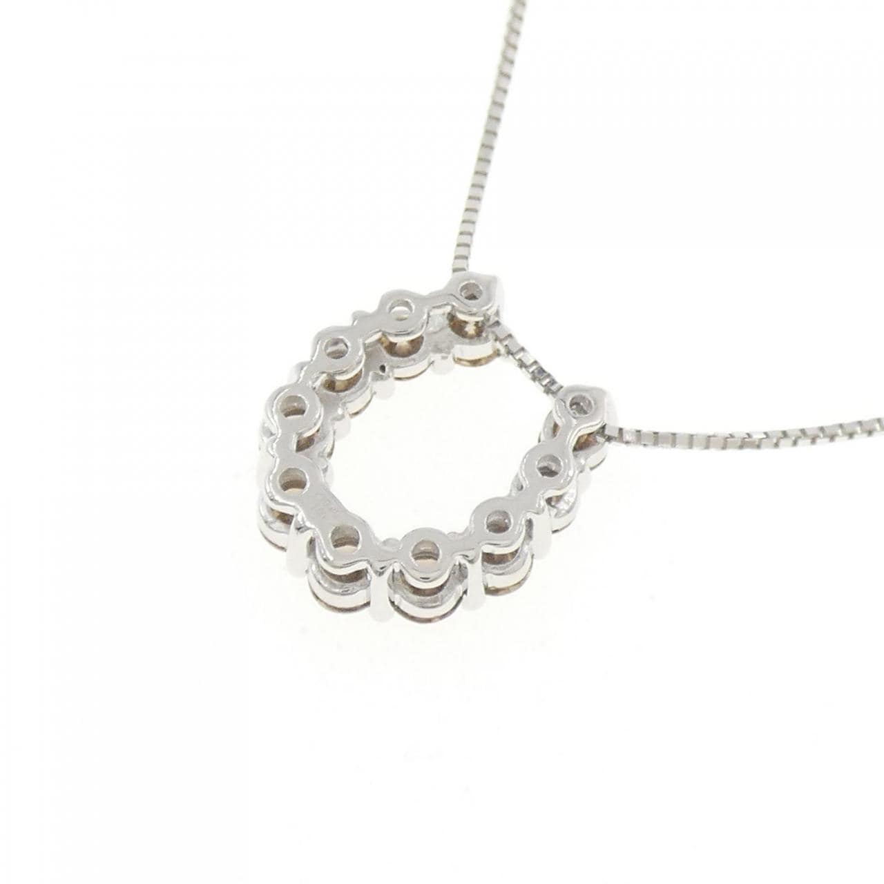 K18WG ホースシュー ダイヤモンド ネックレス 1.00CT