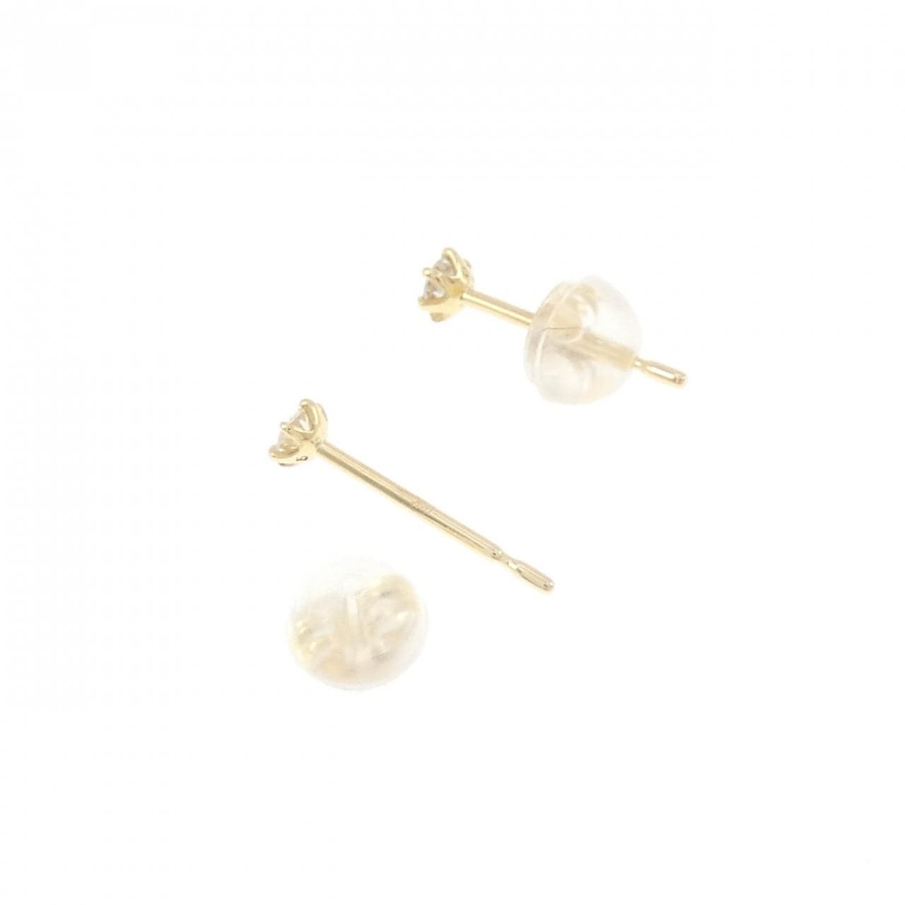K18YG ソリティア ダイヤモンド ピアス 0.10CT