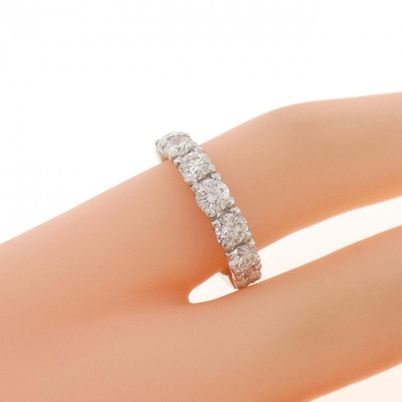 PT900 ハーフエタニティ ダイヤモンド ピンキーリング 1.00CT