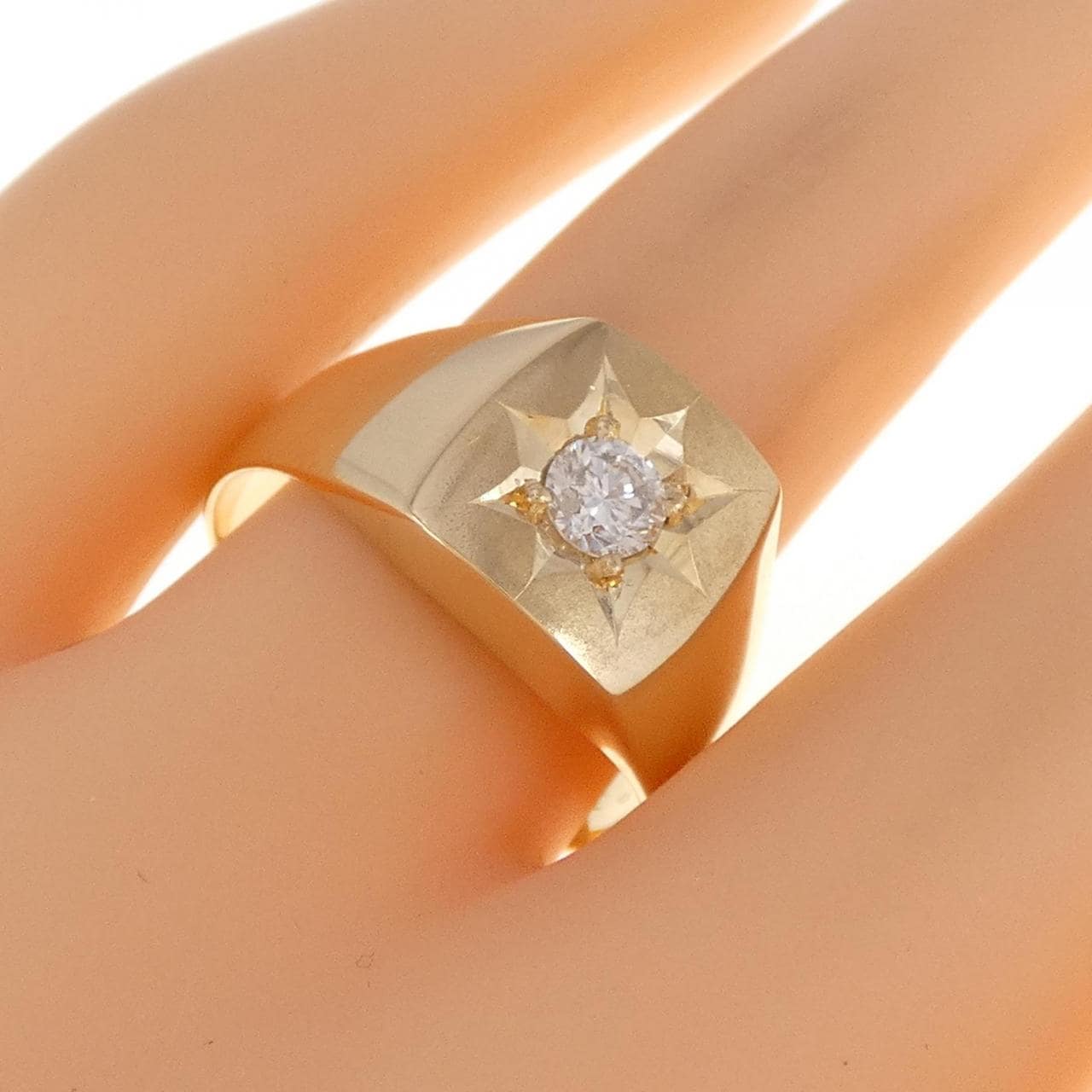 K18YG Seal Diamond ring 0.302CT