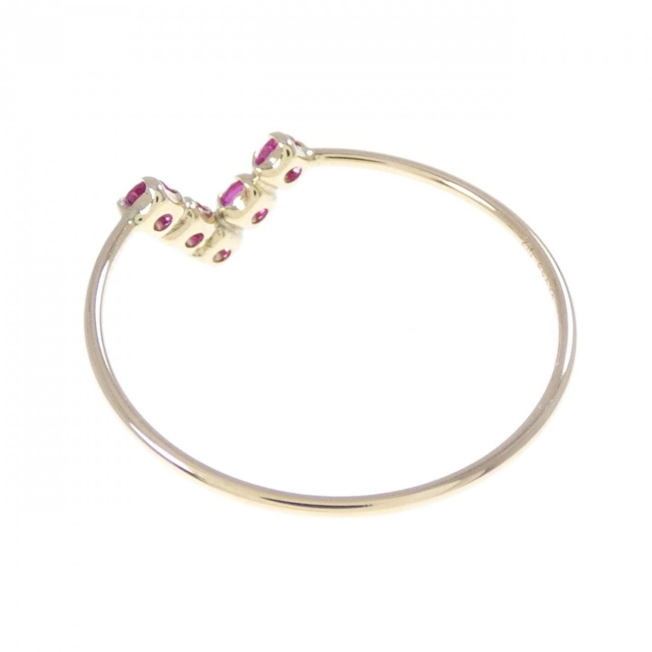 アガット 合成ルビー リング