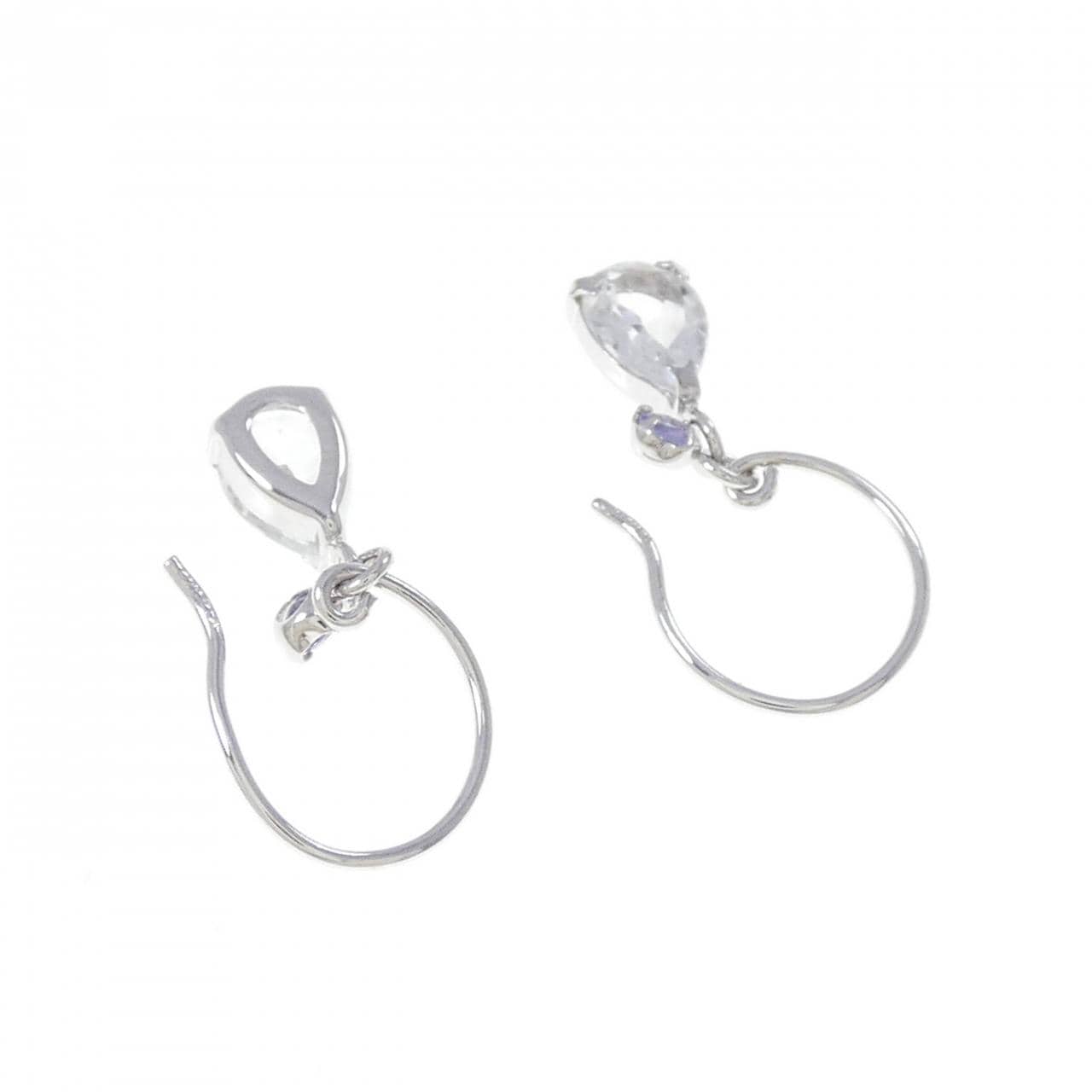 K14WG ホワイトトパーズ ピアス