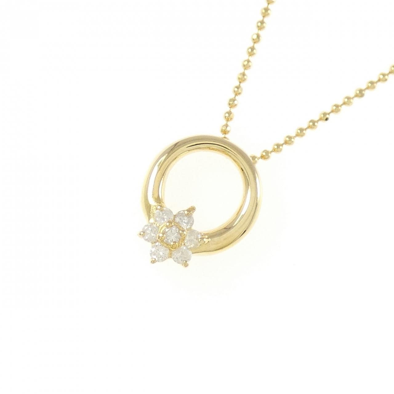 K18YG ダイヤモンド ネックレス 0.12CT