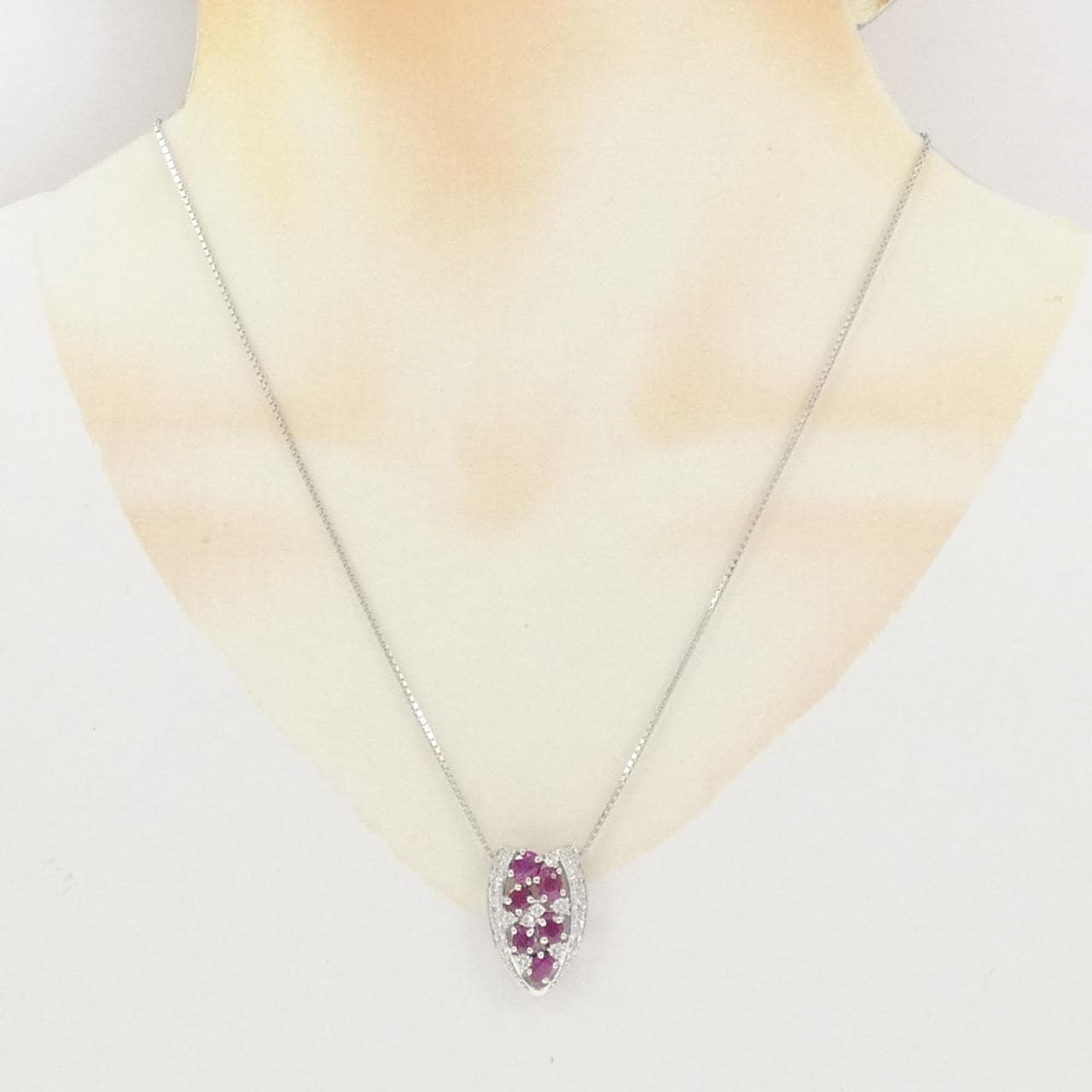 PT900/PT850 ルビー ネックレス 2.16CT