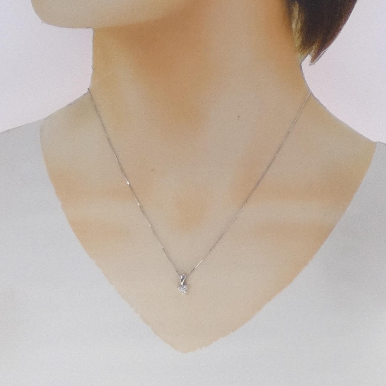 K10WG ダイヤモンド ネックレス 0.1CT
