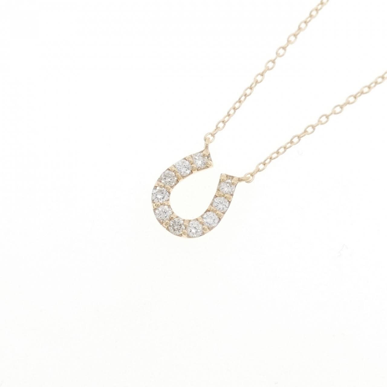 【リメイク】K10YG ホースシュー ダイヤモンド ネックレス 0.15CT