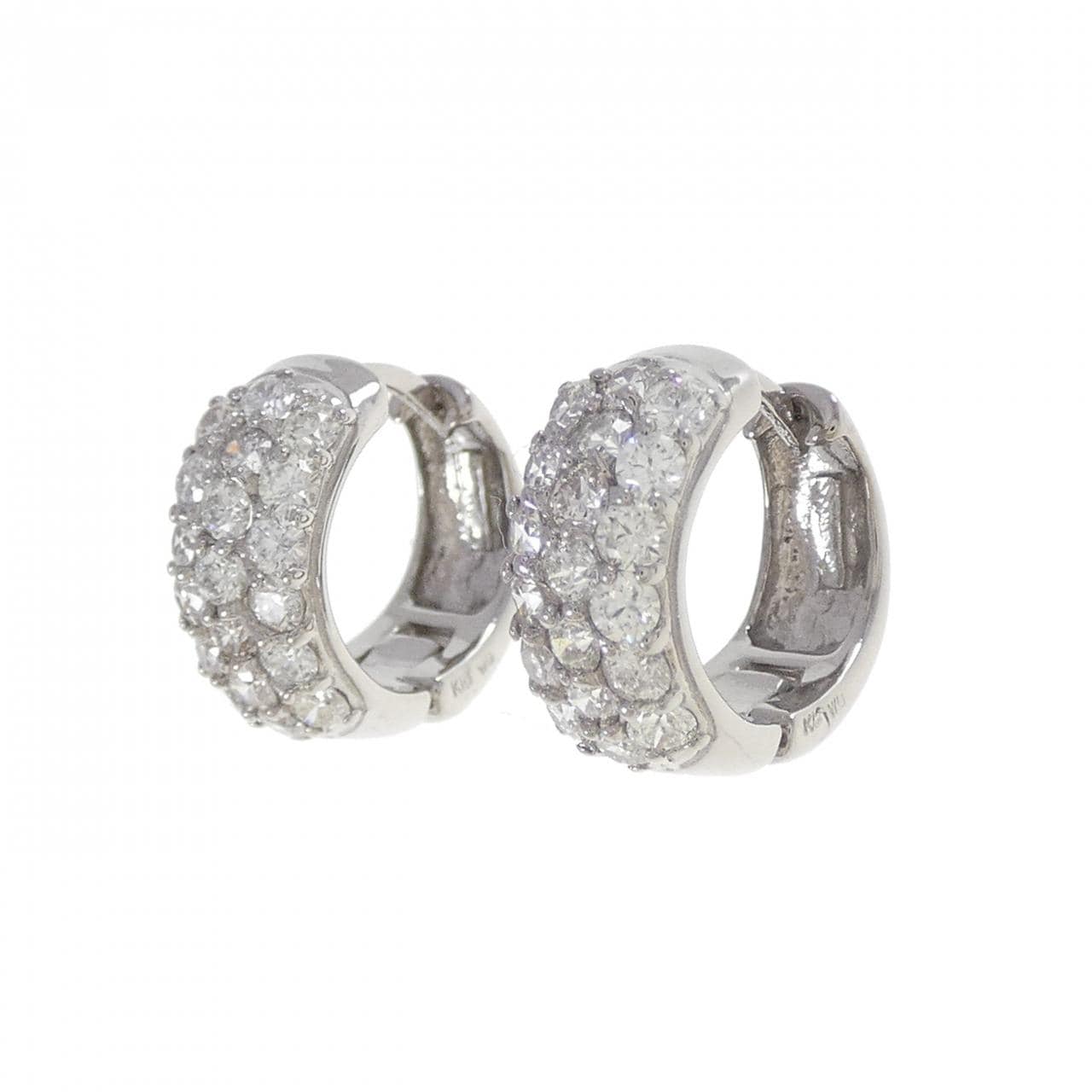 K18WG ダイヤモンド ピアス 1.00CT