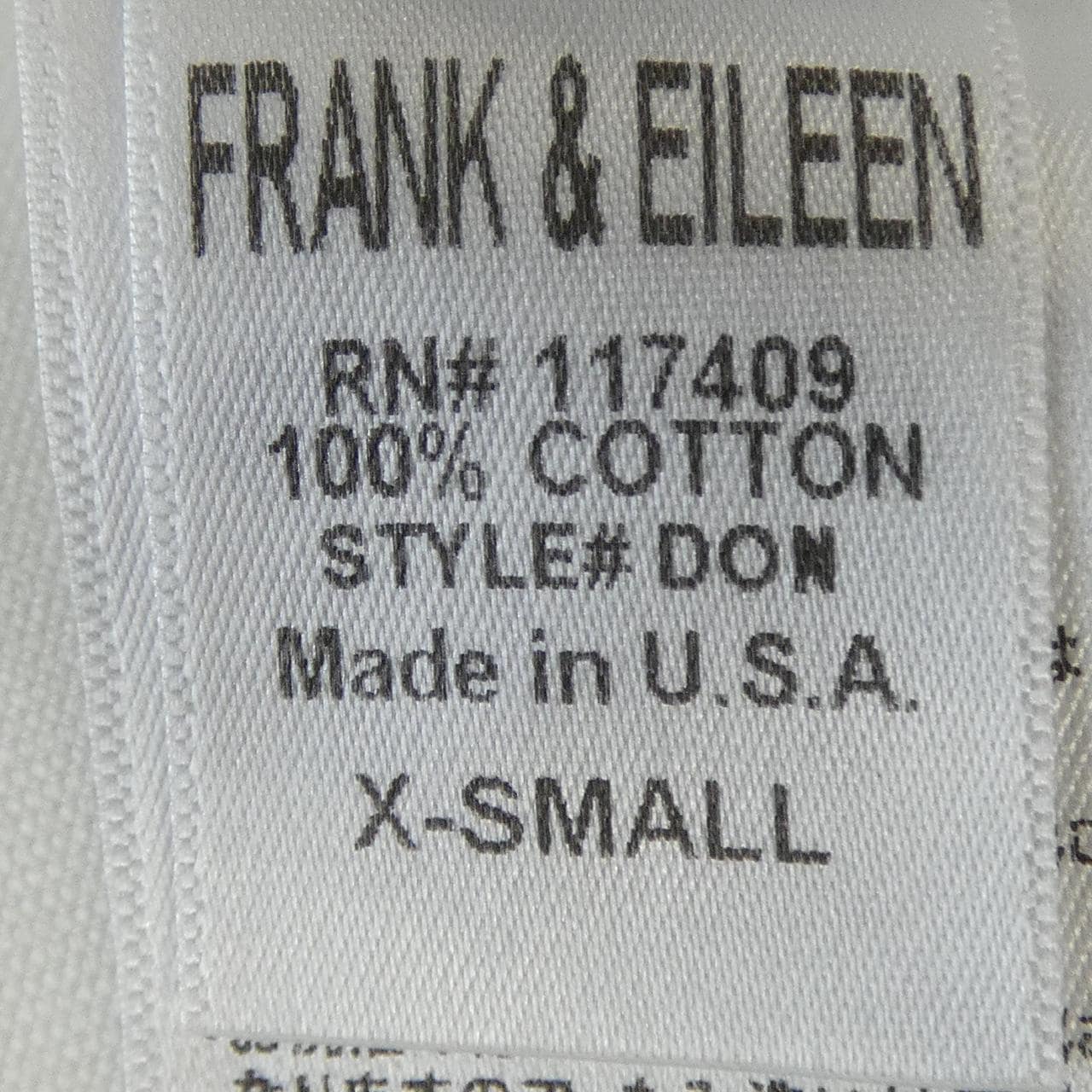 フランクアンドアイリーン FRANK&EILEEN S／Sシャツ