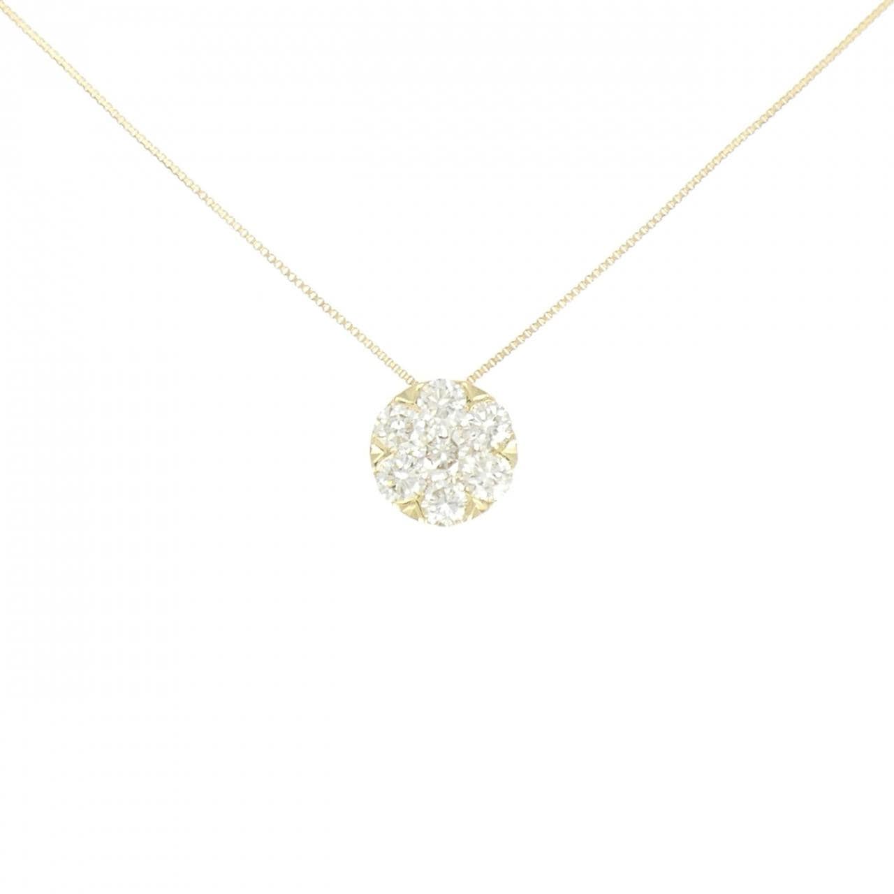 K18YG フラワー ダイヤモンド ネックレス 1.00CT