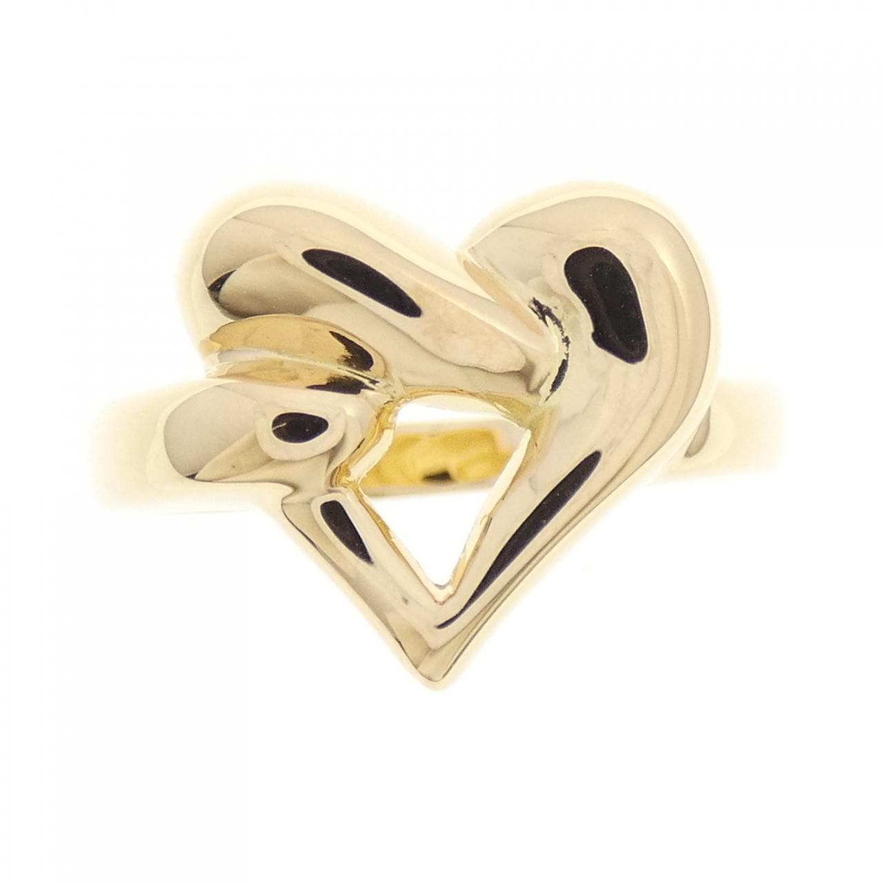 K18YG ハート リング