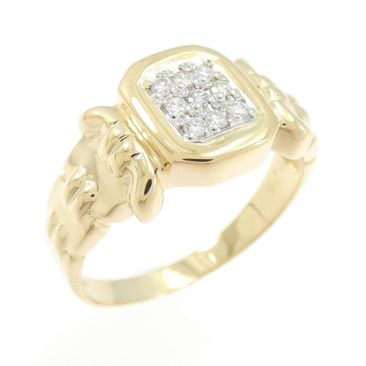 K18YG/PT900 ダイヤモンド リング 0.10CT