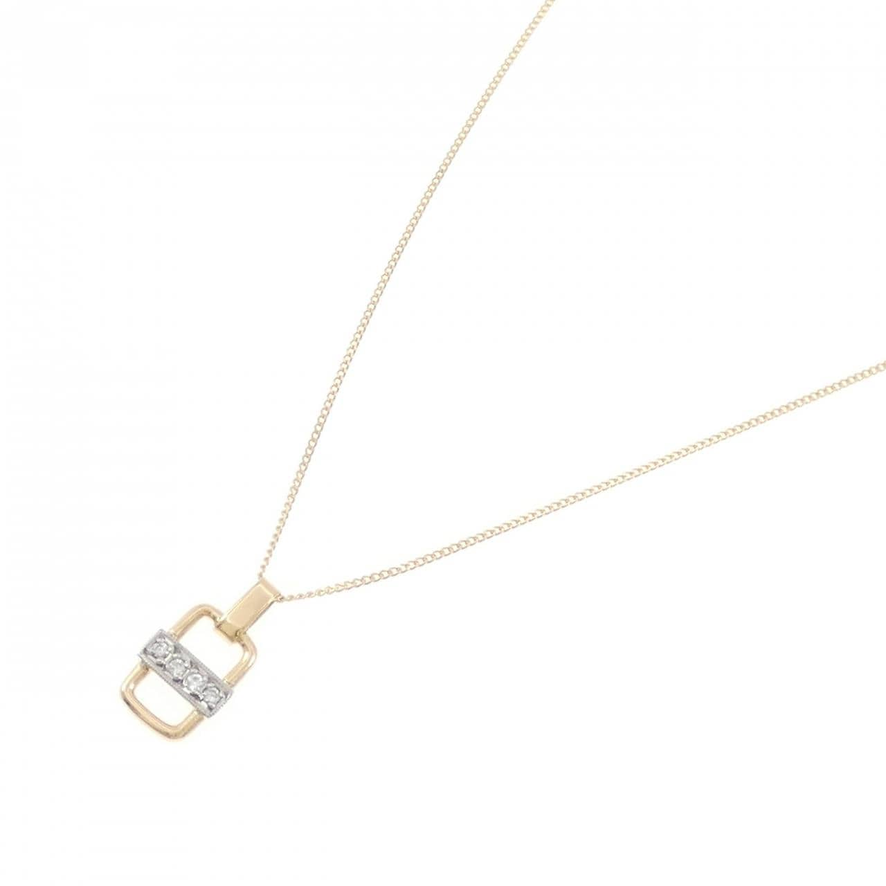 K18YG/PT900 ダイヤモンド ネックレス