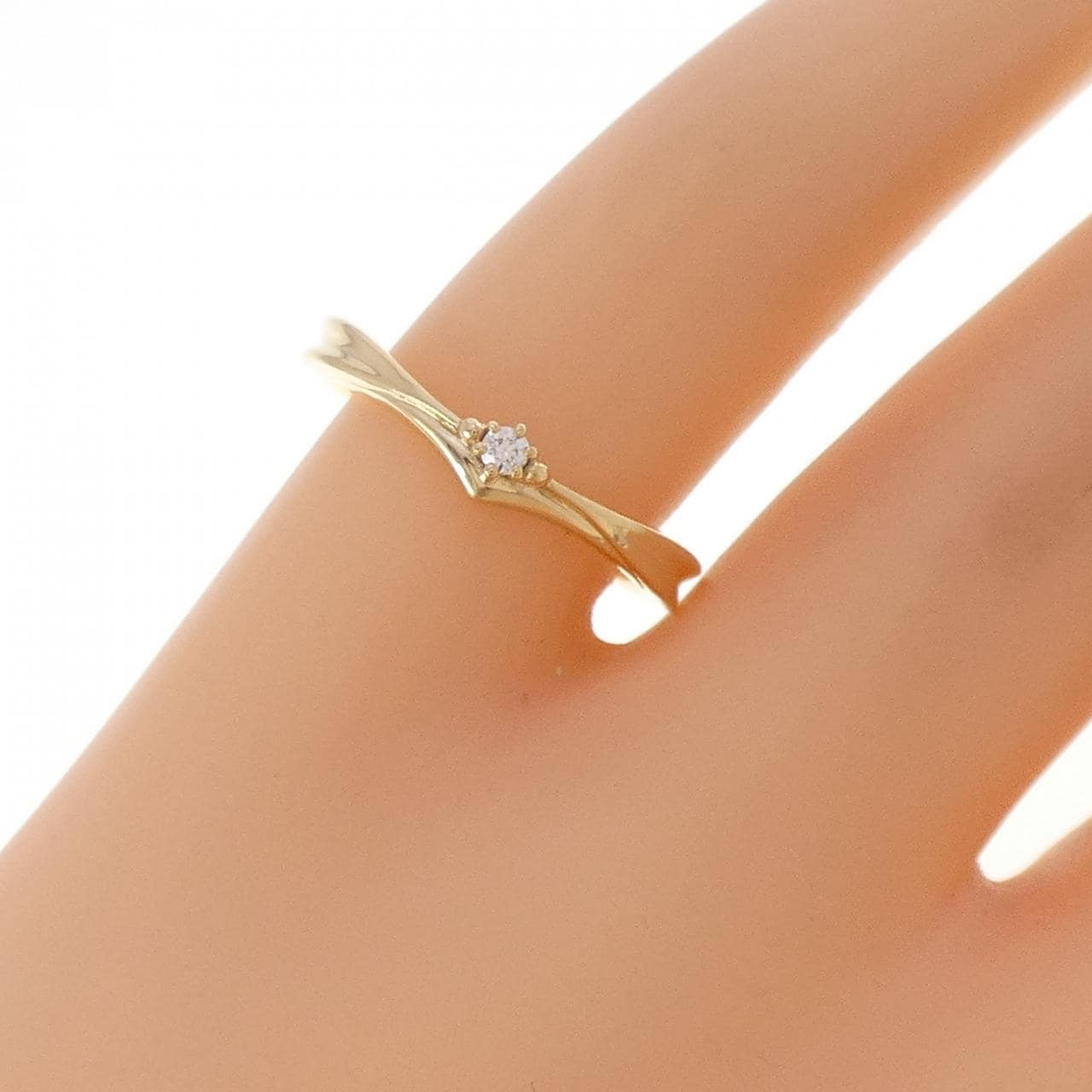 K18YG ダイヤモンド リング 0.02CT