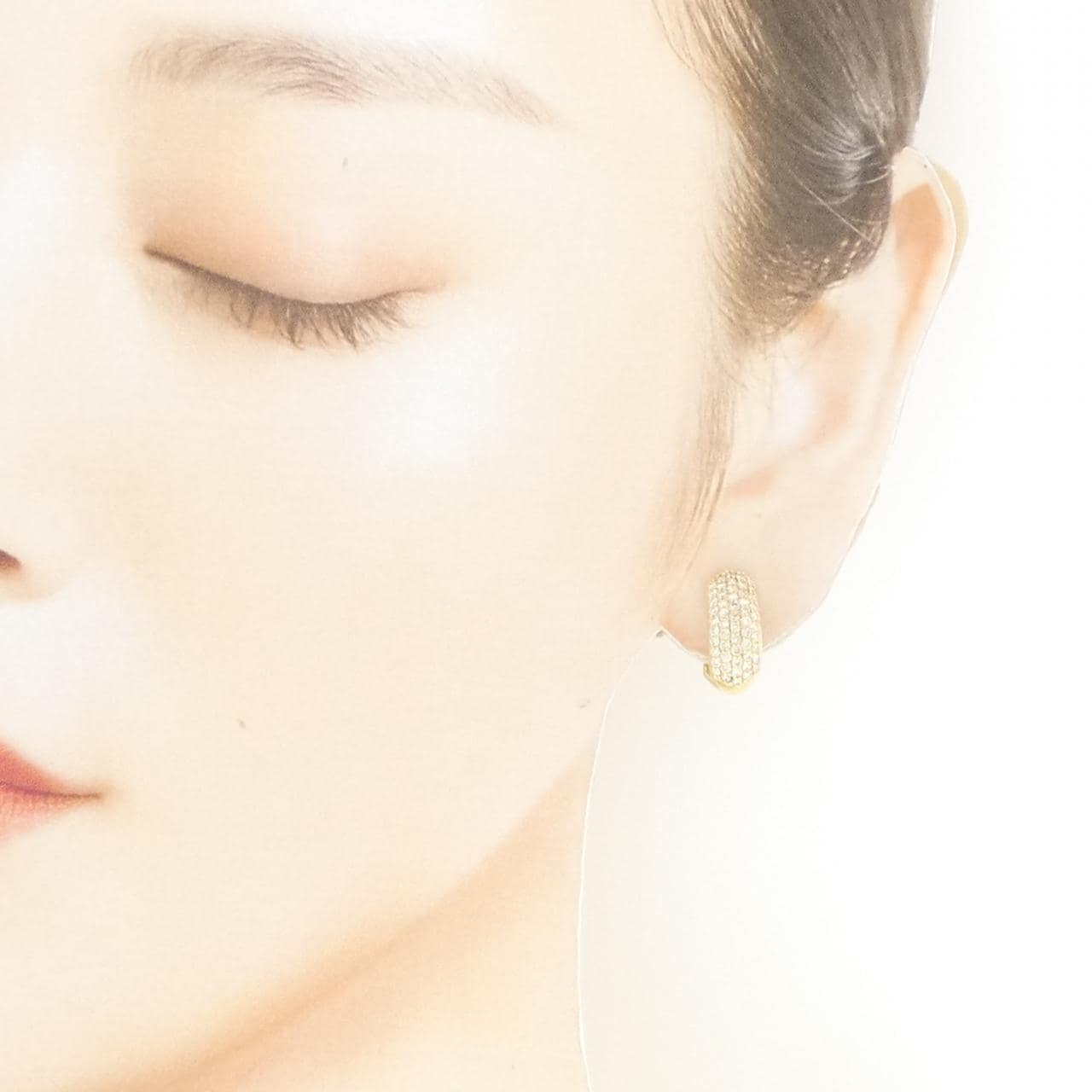 K18YG パヴェ ダイヤモンド ピアス/イヤリング 1.00CT