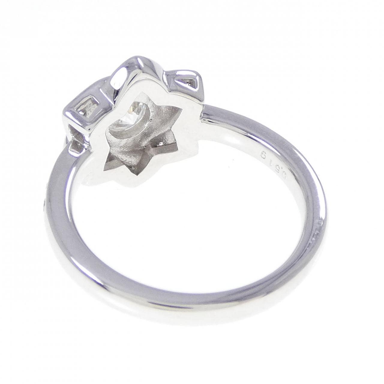 K18WG ダイヤモンド リング 0.519CT I VVS1 ファンシーカット