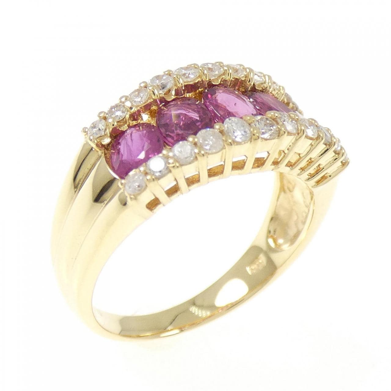 K18YG ルビー リング 1.30CT