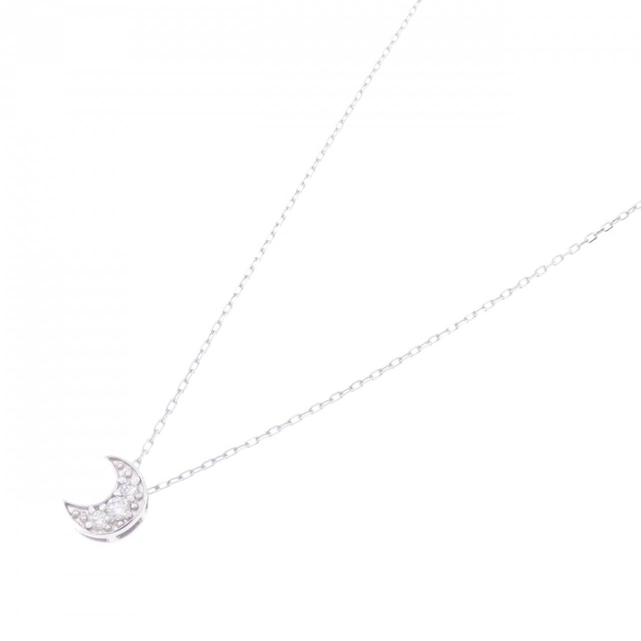K10WG Moon Diamond Necklace 0.07CT