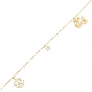 K18YG ローズ×フラワー×麒麟 ダイヤモンド アンクレット 0.21CT