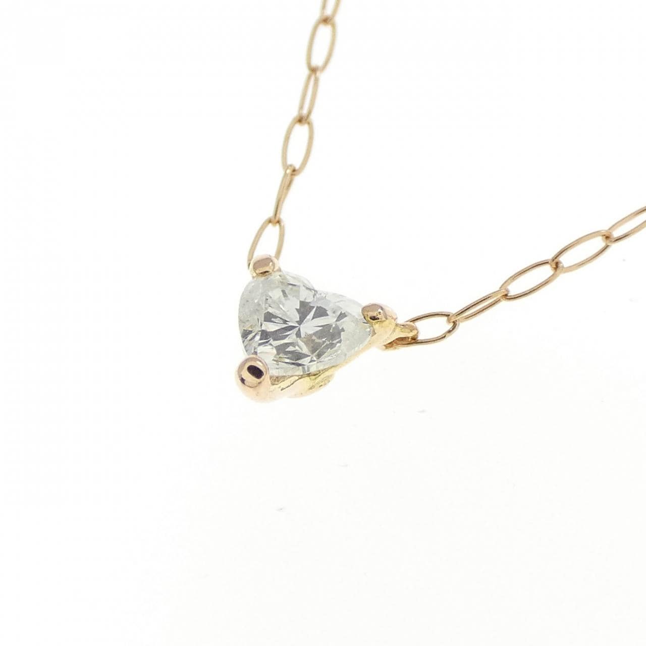 K18PG ハート ダイヤモンド ネックレス 0.12CT