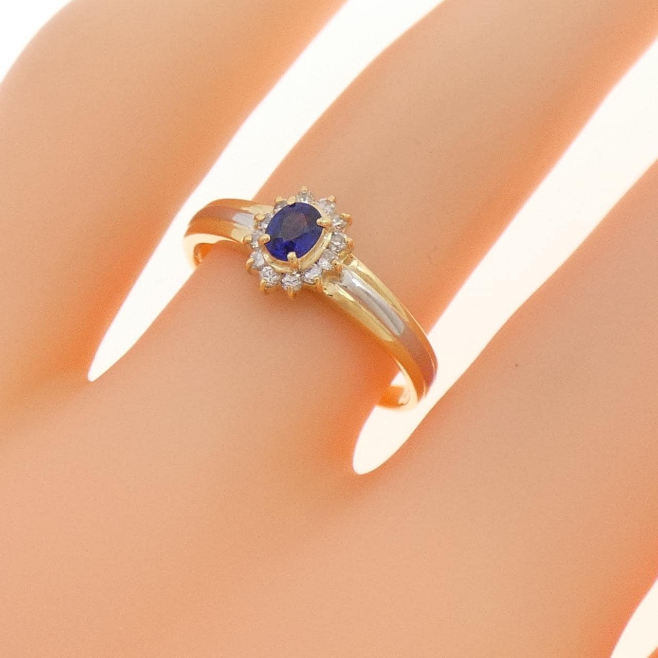 K18YG/PT900 サファイヤ リング