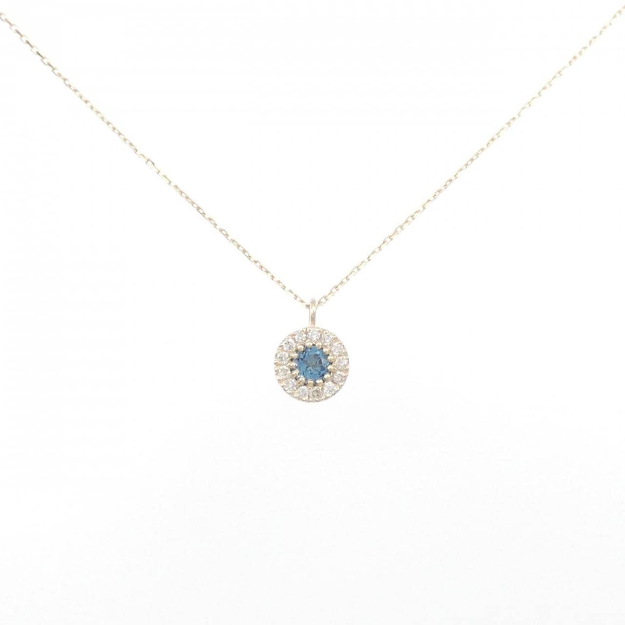 [BRAND NEW] K10YG Blue Topaz Necklace