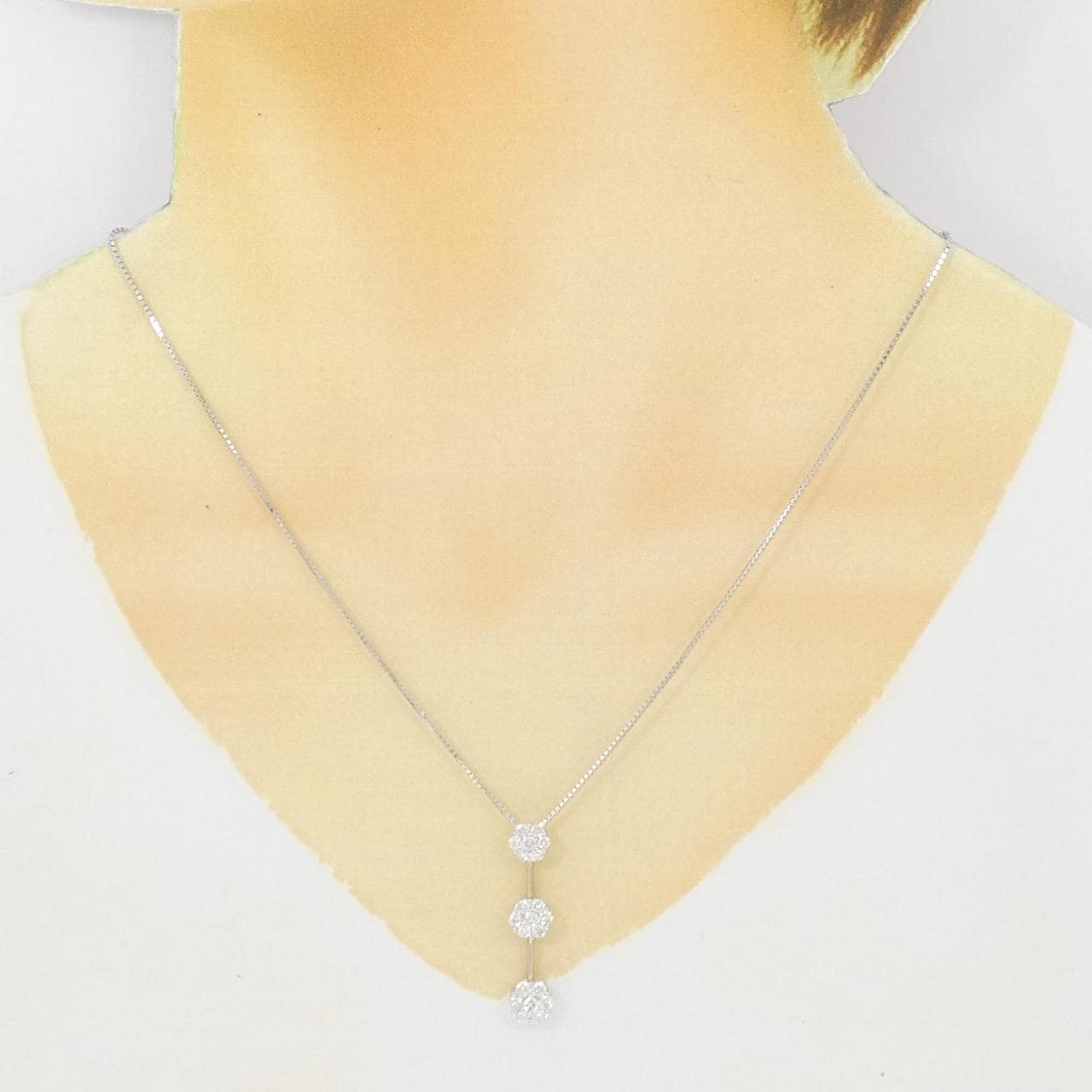 K18WG ダイヤモンド ネックレス 1.00CT