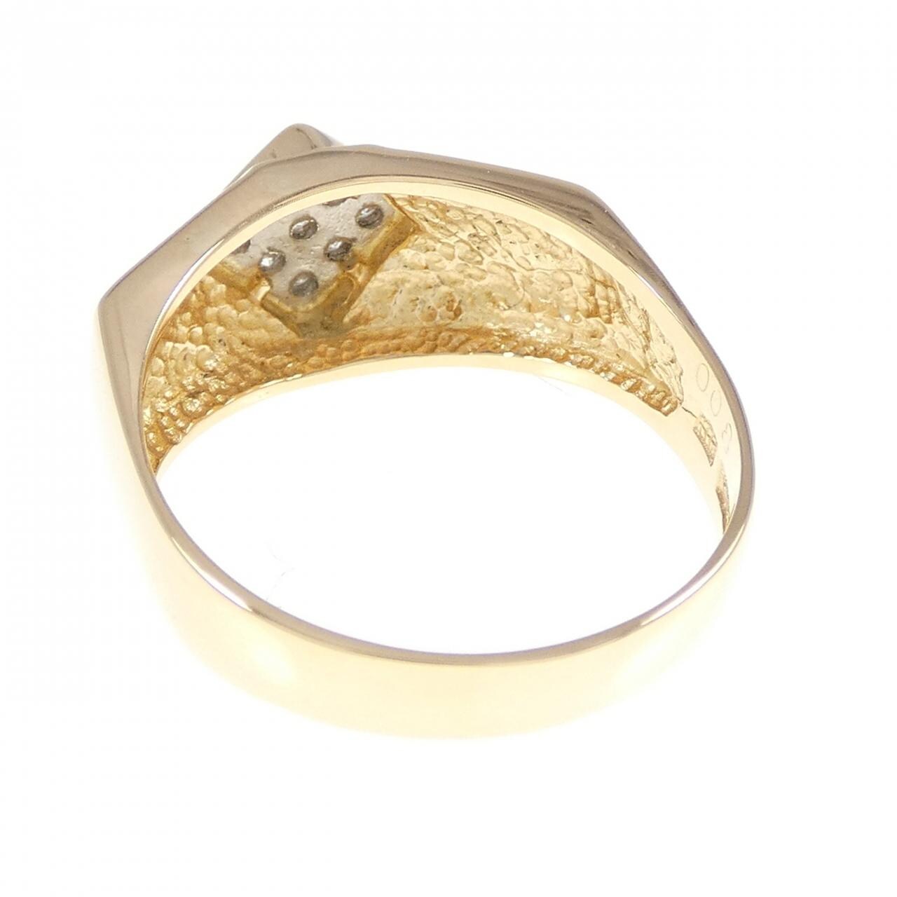 K18YG/PT900 ダイヤモンド リング 0.08CT