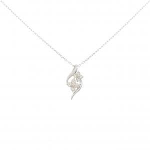 PT950/PT850 フラワー ダイヤモンド ネックレス 0.30CT