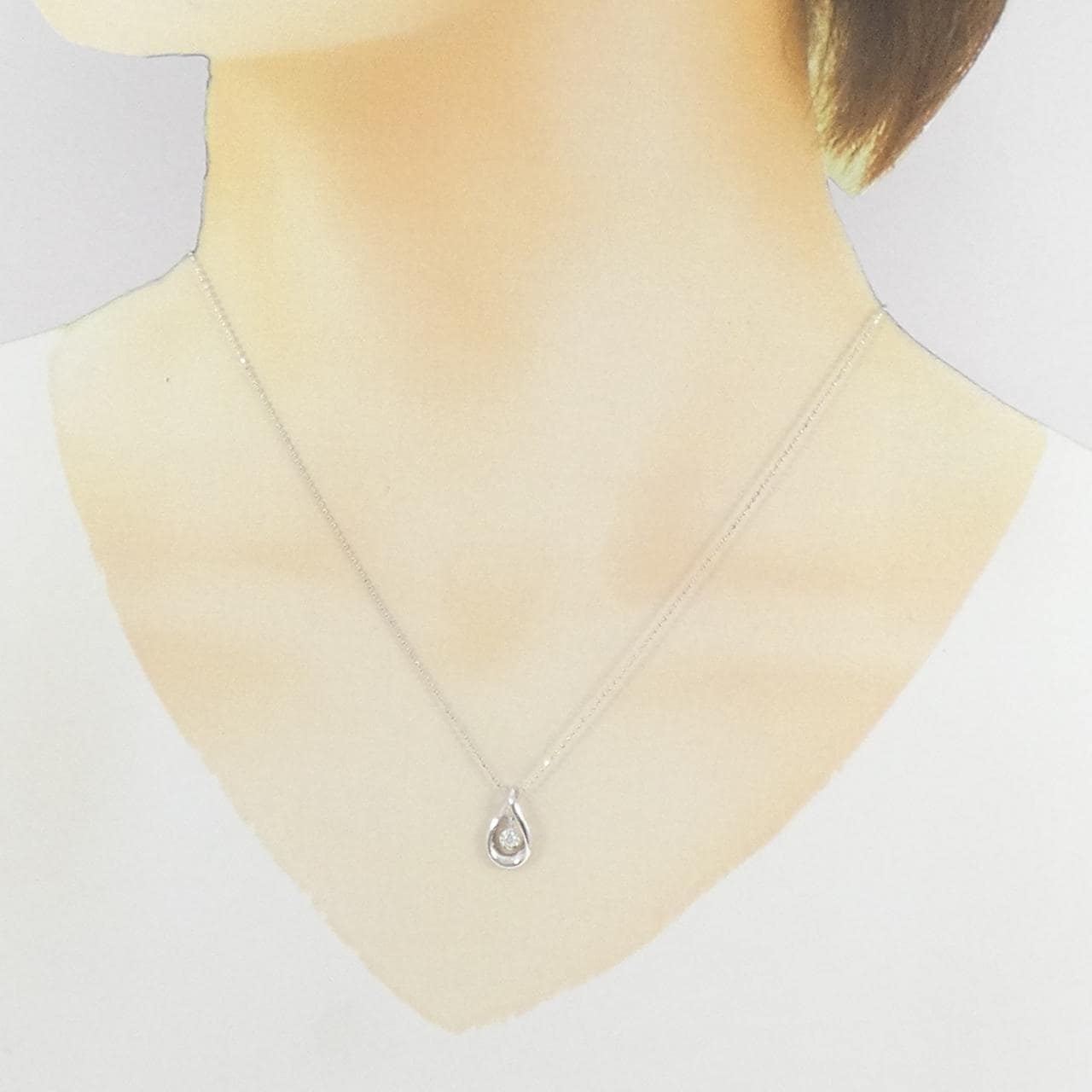 K18WG ダイヤモンド ネックレス 0.05CT