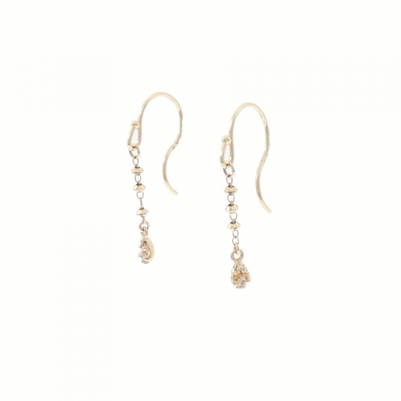 K10YG ダイヤモンド ピアス